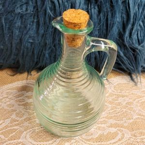 Vintage Italian green recycled glass cruet beehive design P